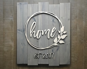 Custom Home Date Sign / Pallet Sign / Rustic Wood Sign / Established Sign / Wall Art / Custom Wood Sign / Home Decor / Realtor gift