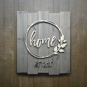 Custom Home Date Sign / Pallet Sign / Rustic Wood Sign / Established Sign / Wall Art / Custom Wood Sign / Home Decor / Realtor gift