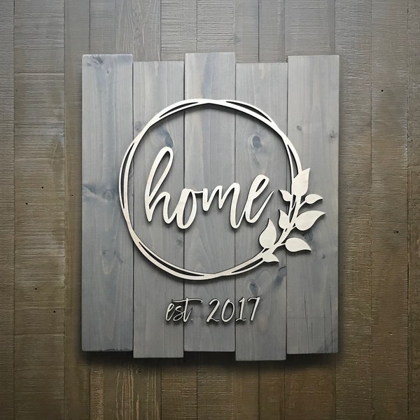 Custom Home Date Sign / Pallet Sign / Rustic Wood Sign / Established Sign / Wall Art / Custom Wood Sign / Home Decor / Realtor gift