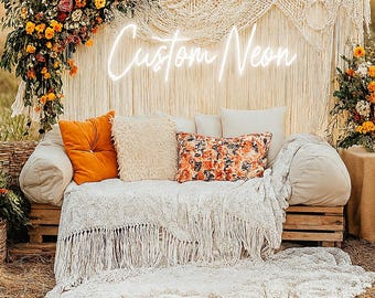 Custom Neon Last Name Sign – LED Wedding Sign, Personalized Couple Name Light, Engagement Party, Bridal Shower, Anniversary Gift