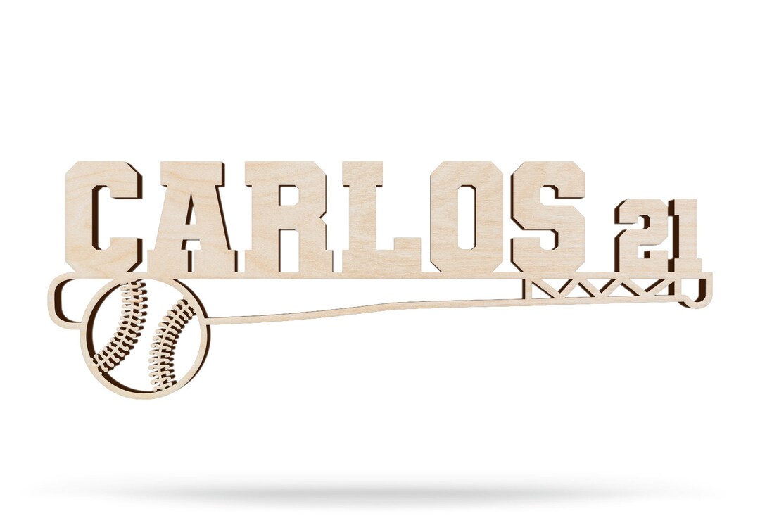 Baseball Bat Name Sign, Nursery Decor, Personalized Wood Cutout, Wooden