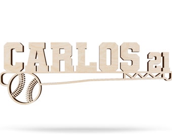 Personalized Baseball Bat Wood Name Sign - Sports Nursery Decor
