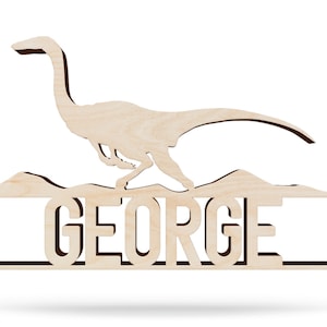 Dinosaur Name Sign, Personalized Name Sign, Wood Name Sign, Nursery Name Sign, Above Crib Sign, Baby Room Decor, Dinosaur Decor, Nursery