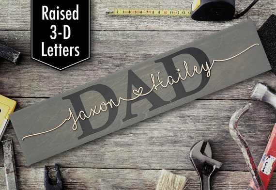 Personalized Fathers Day Gift / Father's Day Gift / Dad Sign / Gift for Dad on Fathers Day / Rustic Sign for Dad / Family Name Sign Idea