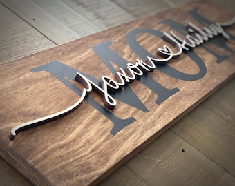 Mother's Day Gift, Mom Wood Sign, Gift for Mom, Mom Gift, Gift from Kids, Mom Gift from Kids, Mom Signs with Kids Names, Birthday Gift