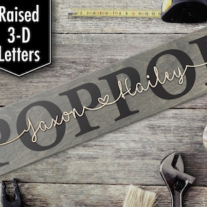 Personalized POP POP Fathers Day Gift / Father's Day Gift / POP Sign / Gift for Pop Pop Fathers Day / Rustic Sign for Pop Pop / Name Sign