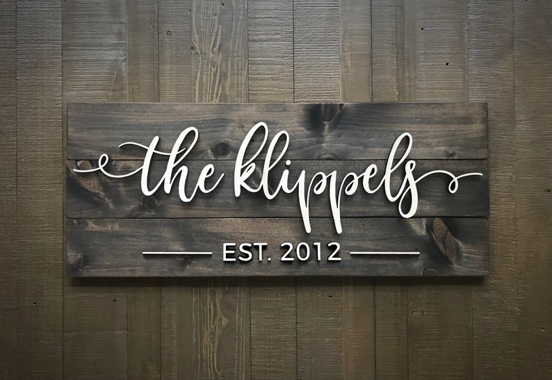 Pallet Sign \/ Last Name Sign \/ Custom Wood Sign \/ Established Sign \/  Personalized Wedding gift \/ Wedding Sign \/ 3D Sign \/ Family Name Sign