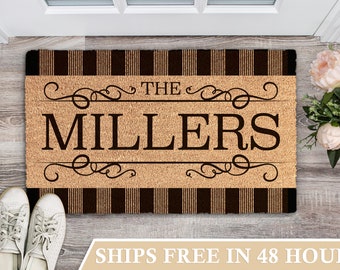 Ships in 48 Hours | Personalized Doormat | Top Seller | Custom Doormat | Welcome Doormat | Front Door Mat | Monogram | Family | Wedding Gift