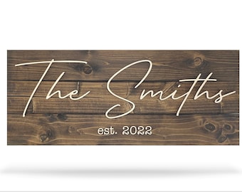 Personalized Wood Last Name Sign: 3D Family Name Established Date