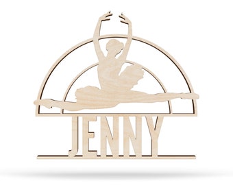 Personalized Ballet Name Sign: Wooden Ballerina Nursery Decor