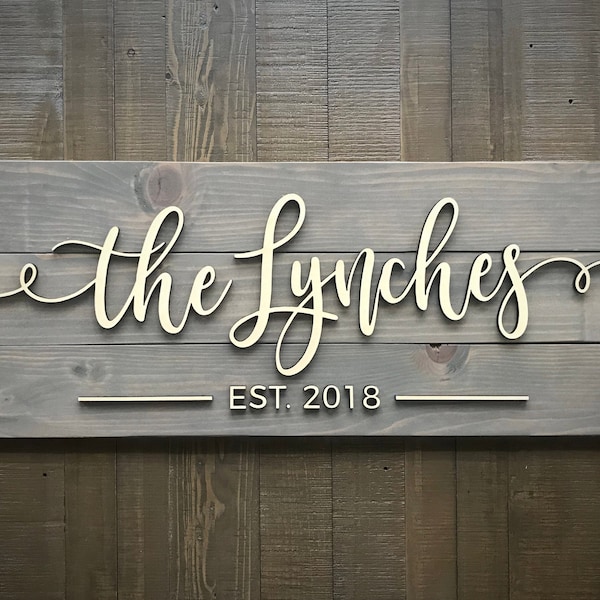 Wedding Gift | Family Name Sign | Bridal Shower Gift | Wedding Sign | Last Name Sign | Family Name Sign | Established Sign