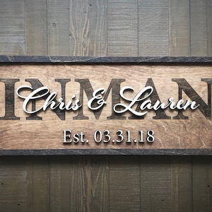 3D Sign / Family Name Sign / Custom Wood Sign / Last Name Sign / Established Sign / Home Sign /  Personalized Wedding gift / Wedding Sign /