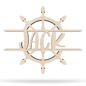 Personalized Nautical theme Sign, Baby Name Sign, Ocean theme, Wood Sign, Nursery Wall Art, Baby Shower Gift, Ship Wheel Name Sign, Nursery