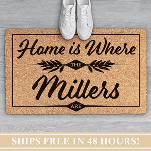 Custom Doormat | Personalized Housewarming Gift | Wedding Gift | Closing Gift | Welcome Rug | Front Door Decor | Gifts for Mom