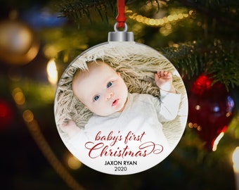 Baby's First Christmas Ornament, First Christmas, Photo Ornament, Christmas Ornament, 1st Christmas Gift, Personalized Ornament, Baby Gift