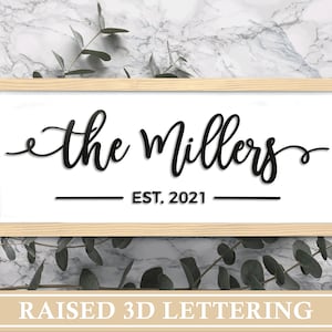 Wedding Gift | Personalized Family Last Name Sign | Custom Anniversary Engagement Gift For Couple | Framed Established Date Bridal Shower