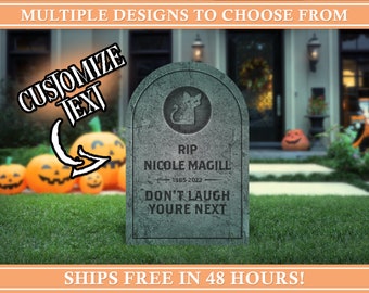Personalized Tombstone Halloween Decoration | Custom Grave Yard Sign | Spooky Home Decor | Haunted House | Funny | Haunted Mansion