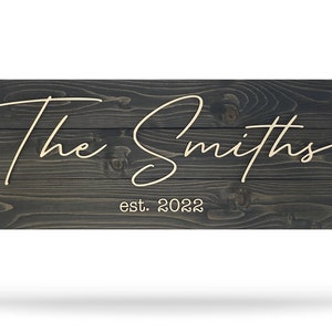 Family Last Name Sign for Personalized Wedding Gift in Pallet Sign Style, Farmhouse Decor Established Sign, Custom Wood Sign Engagement Gift