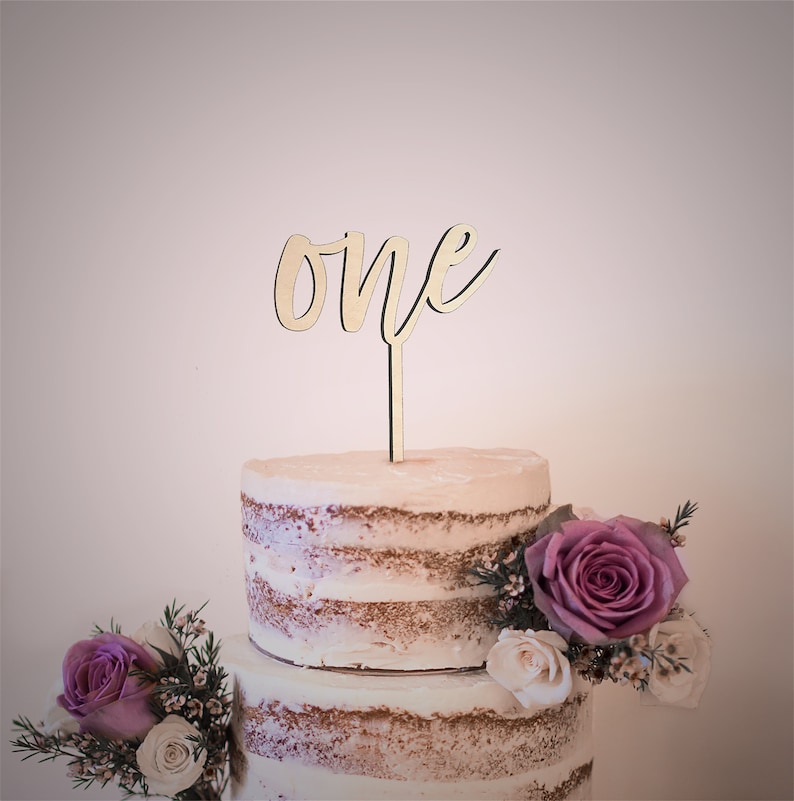 Number Cake Topper / First Birthday Decor / Birthday Cake Topper / Birthday Number / Wood Number / Custom Cake Topper / Boy Girl Birthday image 1