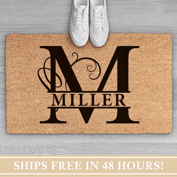 Wedding Gift | Housewarming Gift | Custom Monogram Doormat | Personalized Door Mat | New Home Welcome Rug | Closing Gift | Front Door Decor