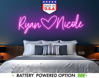 Custom Neon Valentines Day Gift | Couples Name Sign Gift | Boyfriend Girlfriend Gift | Wedding Anniversary Led Sign | Home Wall Decor | Neon