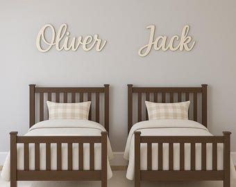 Matching Twins Wooden Name Sign: Custom Nursery Decor