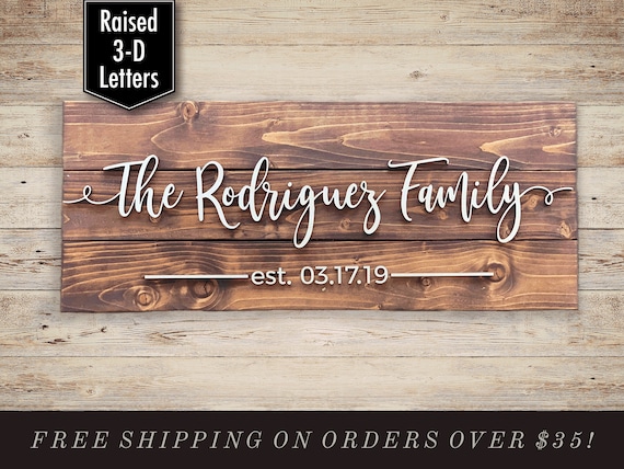 Family Name Sign Established Sign Custom Wood Sign - Etsy