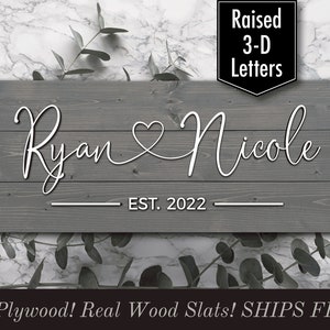 Personalized Wedding Gift Last Name Established Sign Family Name Sign Custom Wood Sign Wooden Anniversary Gift Couple Gift Personalized Sign