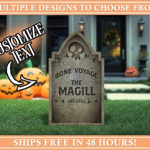 Halloween Tombstone Grave Yard Sign | Custom Decoration | Personalized Spooky Home Decor | Haunted House | Funny | Haunted Mansion