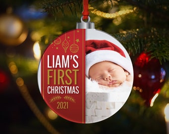 Baby's First Christmas Ornament, Photo Ornament, Personalized Ornament, First Christmas, 1st Christmas Ornament, Baby Gift, Christmas 2024