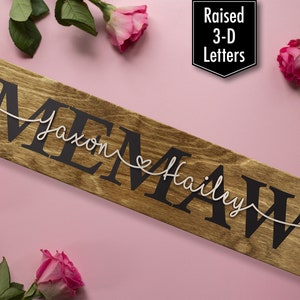 Memaw Mothers Day Gift | Memaw Sign | Gift for Memaw | Rustic Sign for Grandma Gift Idea | Personalized Mothers Day Gift for Memaw Grandma
