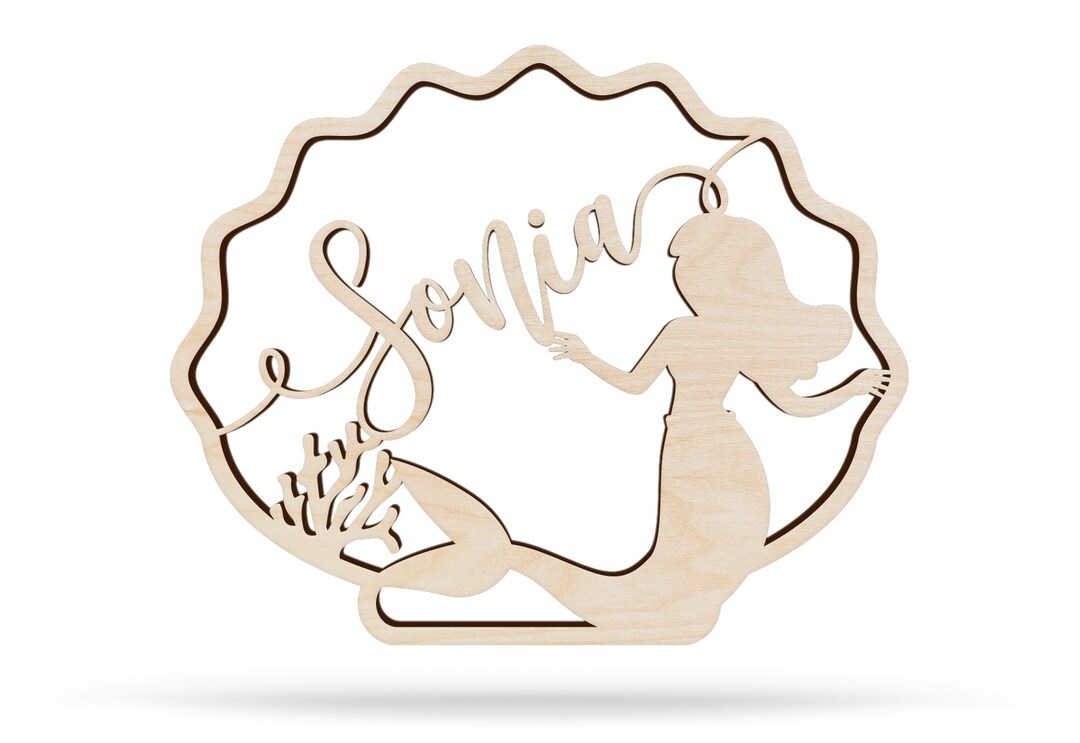 Mermaid Name Sign, Nursery Sign, Custom Wood Sign, Wooden Name, Custom ...