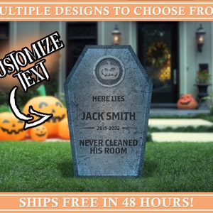 Halloween Tombstone Decoration | Custom Grave Yard Sign | Personalized Spooky Home Decor | Haunted House | Funny | Haunted Mansion