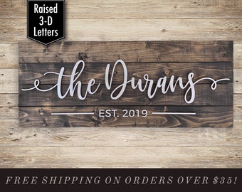 Bride Gift, Bridal Shower Gift, Custom Wood Sign, Established Sign, Personalized Wedding Gift, Wedding Sign, 3D Sign, Last Name Sign