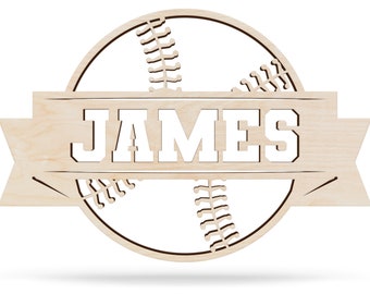 Personalized Baseball Name Sign: Wood Sports Nursery Decor