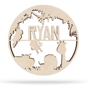 Safari Nursery Decor, Baby Name Sign, Kids Room Decor, Animal Themed Nursery, Safari Theme Baby Shower, Jungle Nursery, Wood Name Cutout
