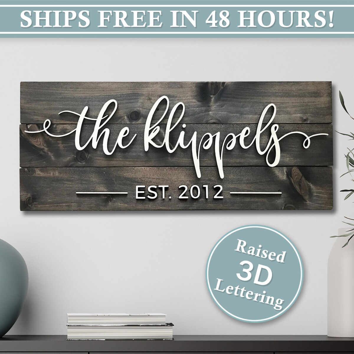 Personalized Wedding Gift | Family Last Name Pallet Sign | Custom Engagement Gift | Established Sign | Farmhouse Wedding Sign | 3D Sign - Etsy