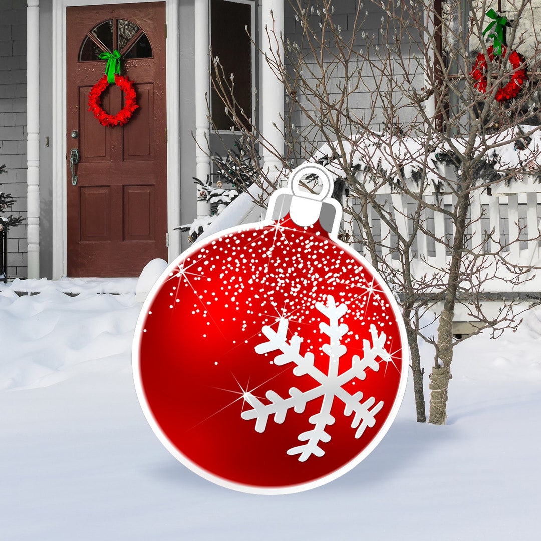 Outdoor Christmas Ball Decorations Holiday Ornament Yard Sign Giant