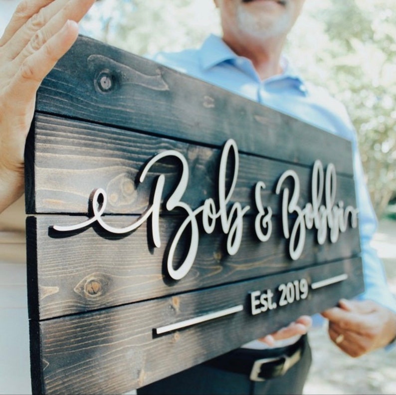 Pallet Sign / Last Name Sign / Custom Wood Sign / Established Etsy