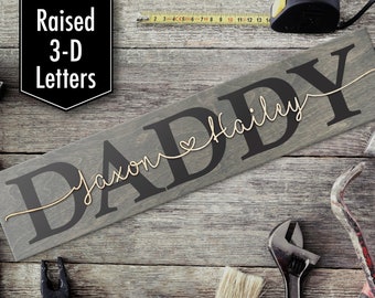 Personalized Daddy Fathers Day Gift / Daddy Father's Day Gift / Gift for Daddy /  Rustic Sign for Daddy / Daddy gift