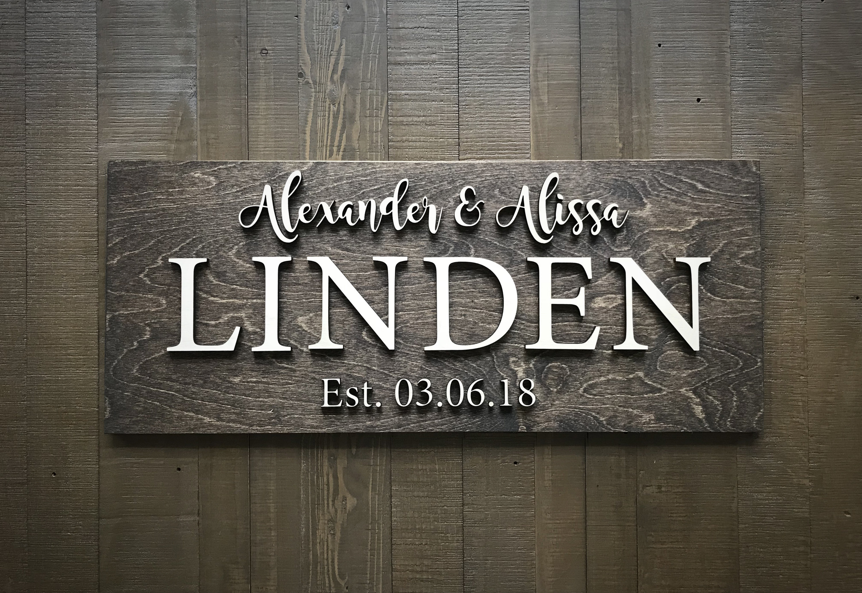 Custom Wood Sign / Last Name Sign / Home Sign / Established Etsy