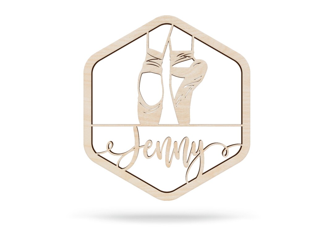 Custom Ballerina Wood Cutout Sign, Personalized Ballet Shoes Name Sign, Girls Room Ballet Décor