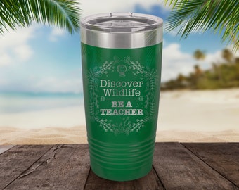 Personalized Teacher Tumbler: Engraved Stainless Steel Travel Mug