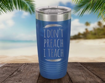Personalized Teacher Tumbler: Funny Engraved Travel Mug