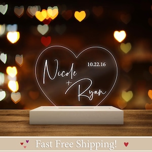 Personalized Valentines Day Gift | Anniversary Night Light | Romantic gift for couple | Gift for Him | Names And Date | Engagement Gift