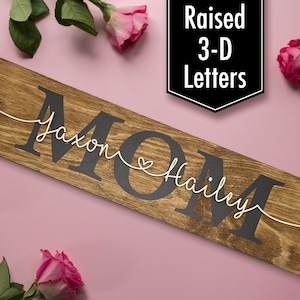 Personalized Mothers Day Gift / Mother's Day Gift / Mom Sign / Gift for Mom on Mothers Day / Rustic Sign for Mom / Family Name Sign Idea image 1