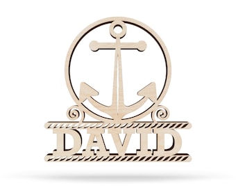 Nautical Anchor Name Sign: Personalized Wood Nursery Decor