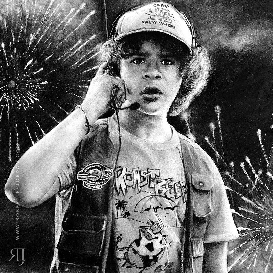 Original Stranger Things Pencil Art Realistic Pencil Portrait