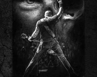 Metallica 'JAYMZ' drawing - Satin Print - James Hetfield poster - Heavy Metal - Papa Het - Wall art - Rock 'n' Roll