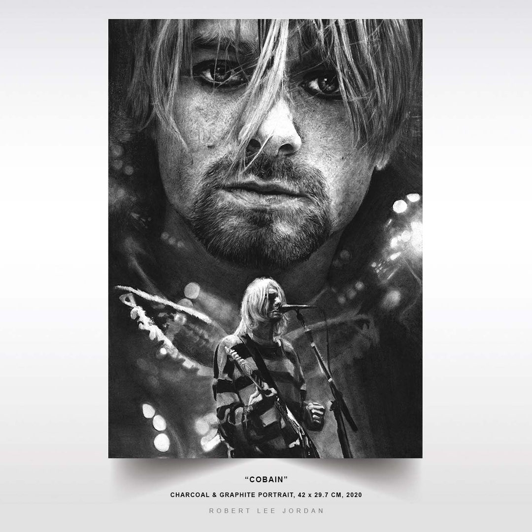 Original Pencil Art 'COBAIN' Kurt Cobain Nirvana Original Artwork ...